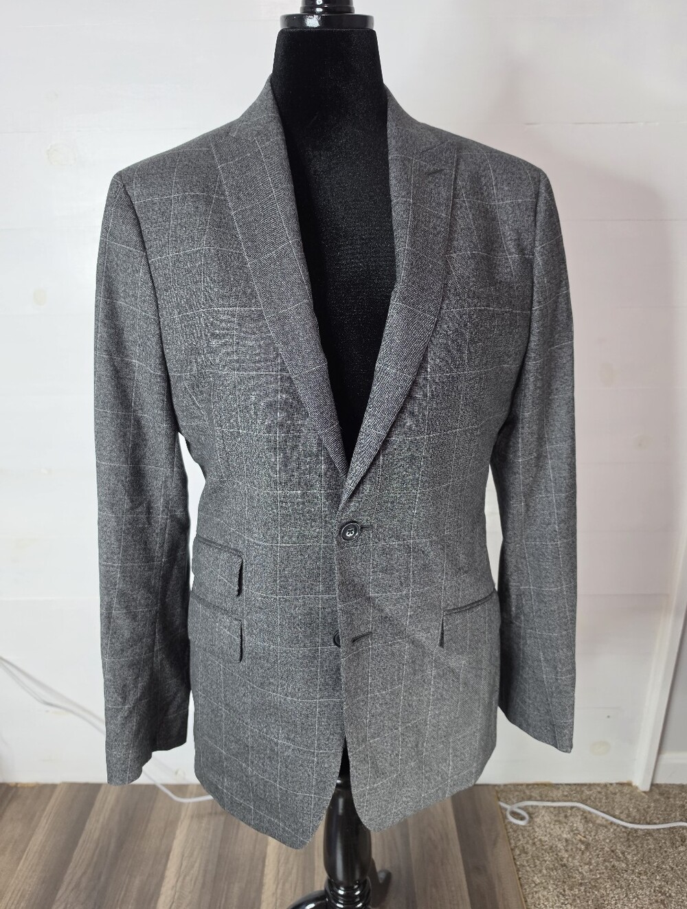 Banana Republic 100% Wool Glen Plaid Blazer Jacket Slim Fit 40 Long Preppy. 40L